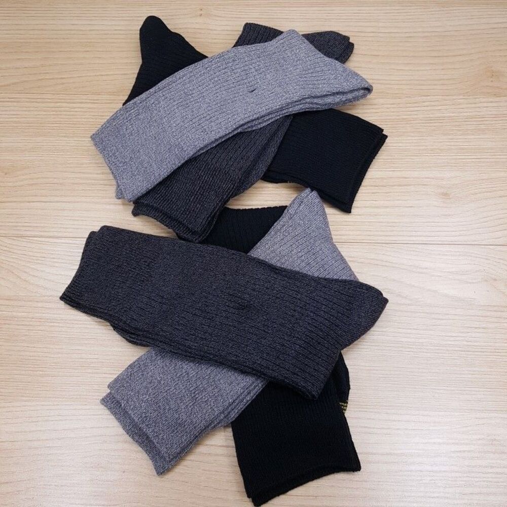 GOLD TOE Mens Crew Dress Socks Grey Black 6-Pack Stanton Knit Reinforced Toe